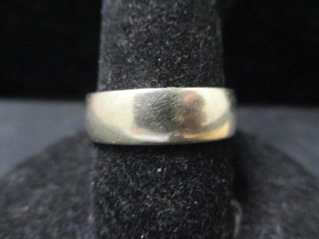 14k White Gold Band Ring-Size 10