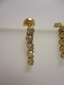14k Gold  1/2 cttw Diamond Earrings