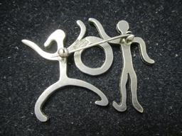 Sterling Silver Abstract Brooch from Denmark