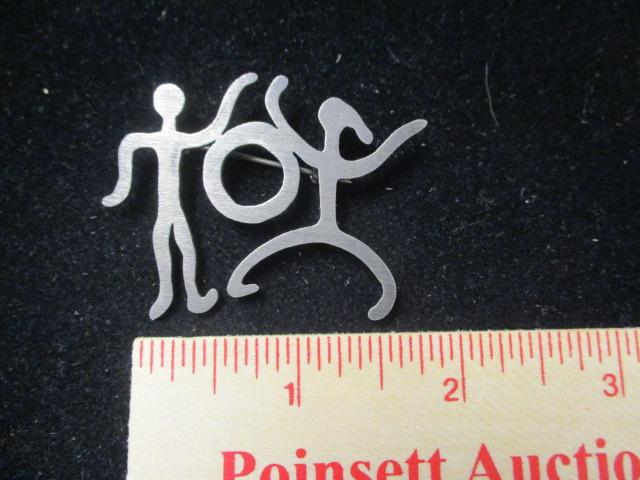 Sterling Silver Abstract Brooch from Denmark