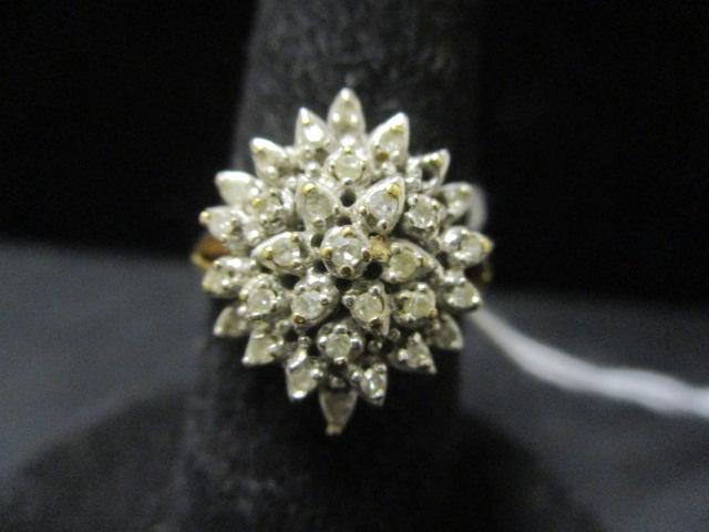 10k Gold Diamond Cluster Ring- Size 7