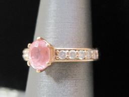 Custom 18k Rose Gold Ring with 1.30 ct. Oval Natural Padparadcha Sapphire