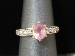 Custom 18k Rose Gold Ring with 1.30 ct. Oval Natural Padparadcha Sapphire