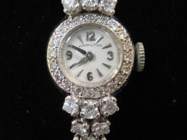 Hamilton 14k Gold Vintage Ladies Watch with Diamonds