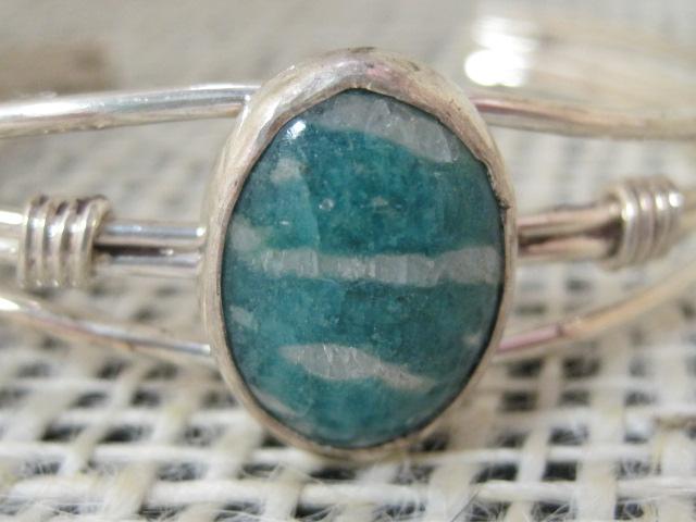 Sterling Silver Cuff Bracelet with Turquoise Stone
