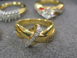9 Danbury Mint Goldtone Rings