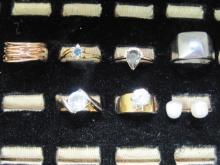 Lot of 7 Costume Rings- Assorted Sizes