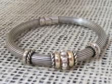 Sterling Silver & 14k Gold Bracelet