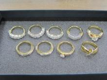 9 Danbury Mint Goldtone Rings