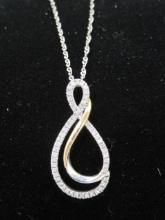Sterling Silver and 10k Gold Pendant on 18" Sterling Silver Chain