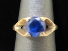 10k Gold Ring with Blue Stone