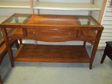 American Signature 1 Drawer Sofa table w/Bevel Glass