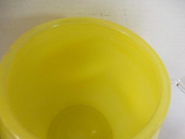 Handpainted Yellow Glass Cookie Jar