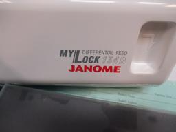 Janome MyLock 134D Differential Feed Serger and Cabinet
