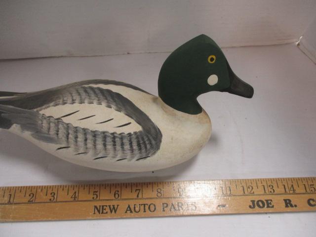 Signed Handpainted Carved Duck Decoy