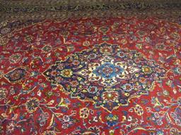 Red/Navy Hand Knotted Persian Style Rug