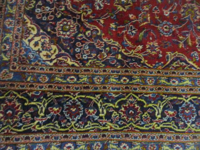 Red/Navy Hand Knotted Persian Style Rug