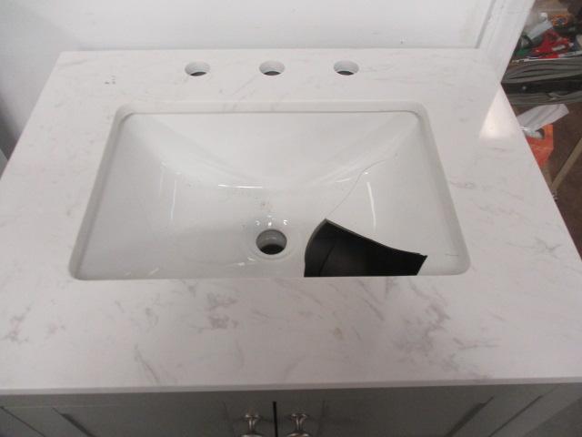 Grey Vanity Cabinet with Cultured Marble Top