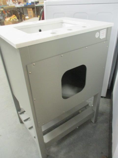 Grey Vanity Cabinet with Cultured Marble Top