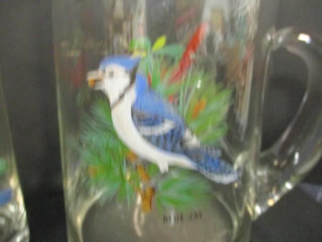 Vintage West Virginia Glass Song Bird Pitcher Set