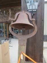 Old Metal No. 2 Yoke Farm Bell with Post