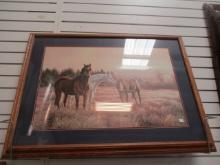 Framed and Matted W. Rentsch Horse Print