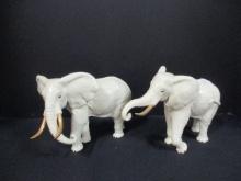 Two Lenox Porcelain Elephant Figures with Gold Tusks