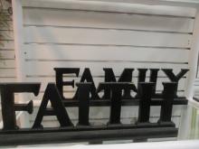 "Faith" and "Family" Table Top Plaques