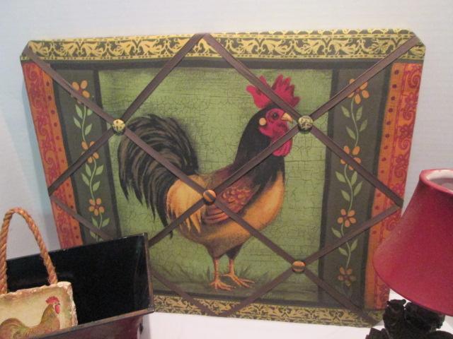 Chicken and Rooster Artwork, Lamp, Clock, and More