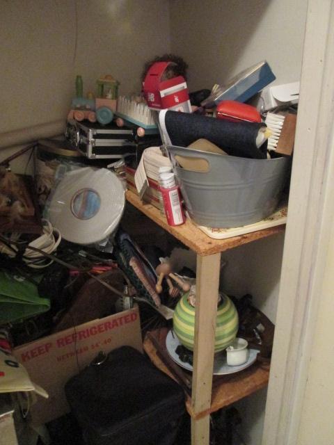 Closet Contents - Decorative Items, Cleaners, Hardware, and More