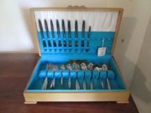 56 Pieces American Stainless Flatware in Wood Case