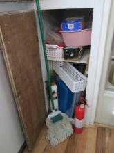 Bathroom Closet Contents - Towels, Cleaners, Baskets, and More