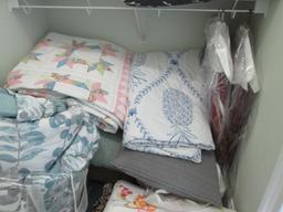 Contents of Bedding Closet-Large Grouping of Bedspread/Comforter Sets,