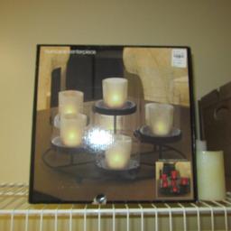 Large Grouping of New Candles, Hurricane Candle Centerpiece, LED Candles, etc.