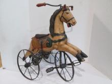 Decorative Large Sculpted Carousal Horse Tricycle Figure