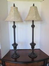Pair of Sculpted Resin Buffet Lamps