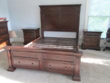 Legends Furniture Queen Size Panel Bed with Foot Board Drawers