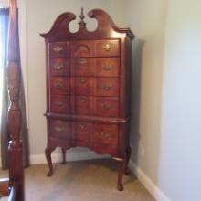 Serpentine Front Carved Shell Cherry Highboy