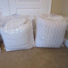 Two King Size White Chenille Bedspread Sets