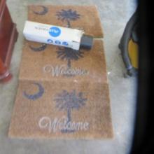 Four Plus Haven Coco Coir Fiber Palmetto Moon "Welcome" Doormats