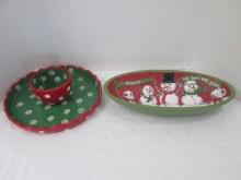 Wooden Handpainted Snowman "Familyâ€¦the best gift of all!" Oval Bowl and