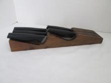 5 Piece Simply Ming Kitchen Knife Set in Wood Block Stand
