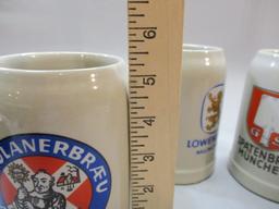 4 Munchen Ceramic Beer Stein Mugs 5 1/2"