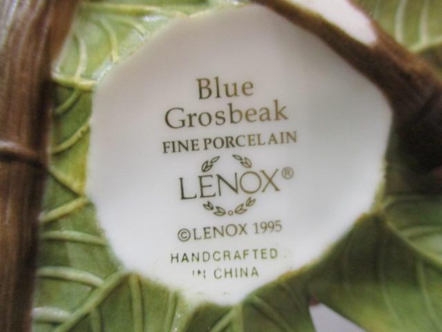 1995 Lenox "Blue Grosbeak" Fine Porcelain Bird Figurine 3 1/2"