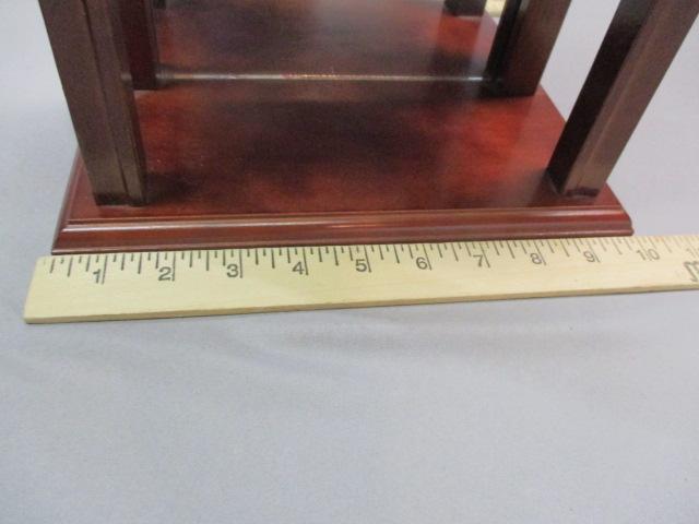 Wood Hanging Display Case w/3 Wood Shelves & Mirrored Back 10"w x 17"h x 4 1/2"d