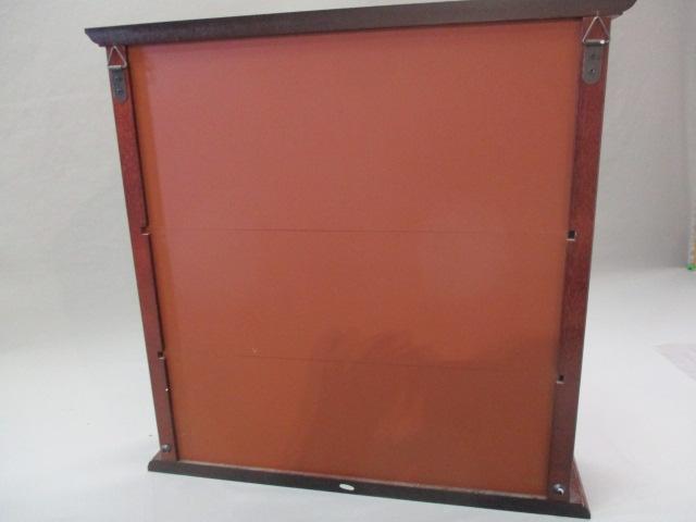 Wood Hanging Display Case w/3 Wood Shelves & Mirrored Back 16 1/2"w x 17"h x 4 1/2"d