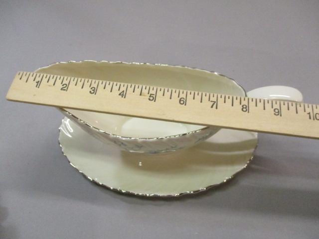 Gravy Boat w/Attached Underplate "Chanson" Pattern By Lenox