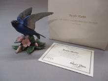 1994 Lenox "Purple Martin" Fine Porcelain Bird Figurine 5"