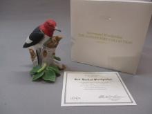 1999 Lenox "Red-headed Woodpecker" Fine Porcelain Bird Figurine 5"