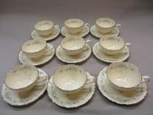 9 Cups & Saucers "Chanson" Pattern By Lenox